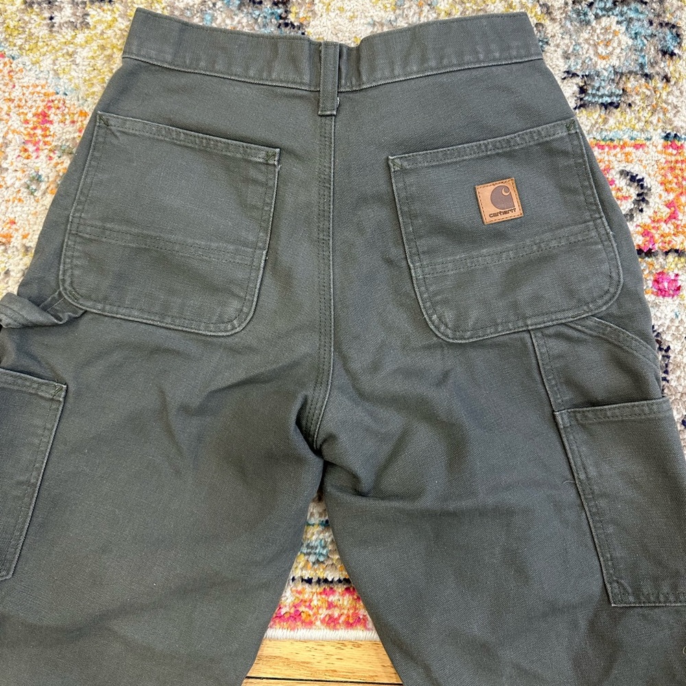 Khaki Green Carhartt Carpenter Pants Size 28x30